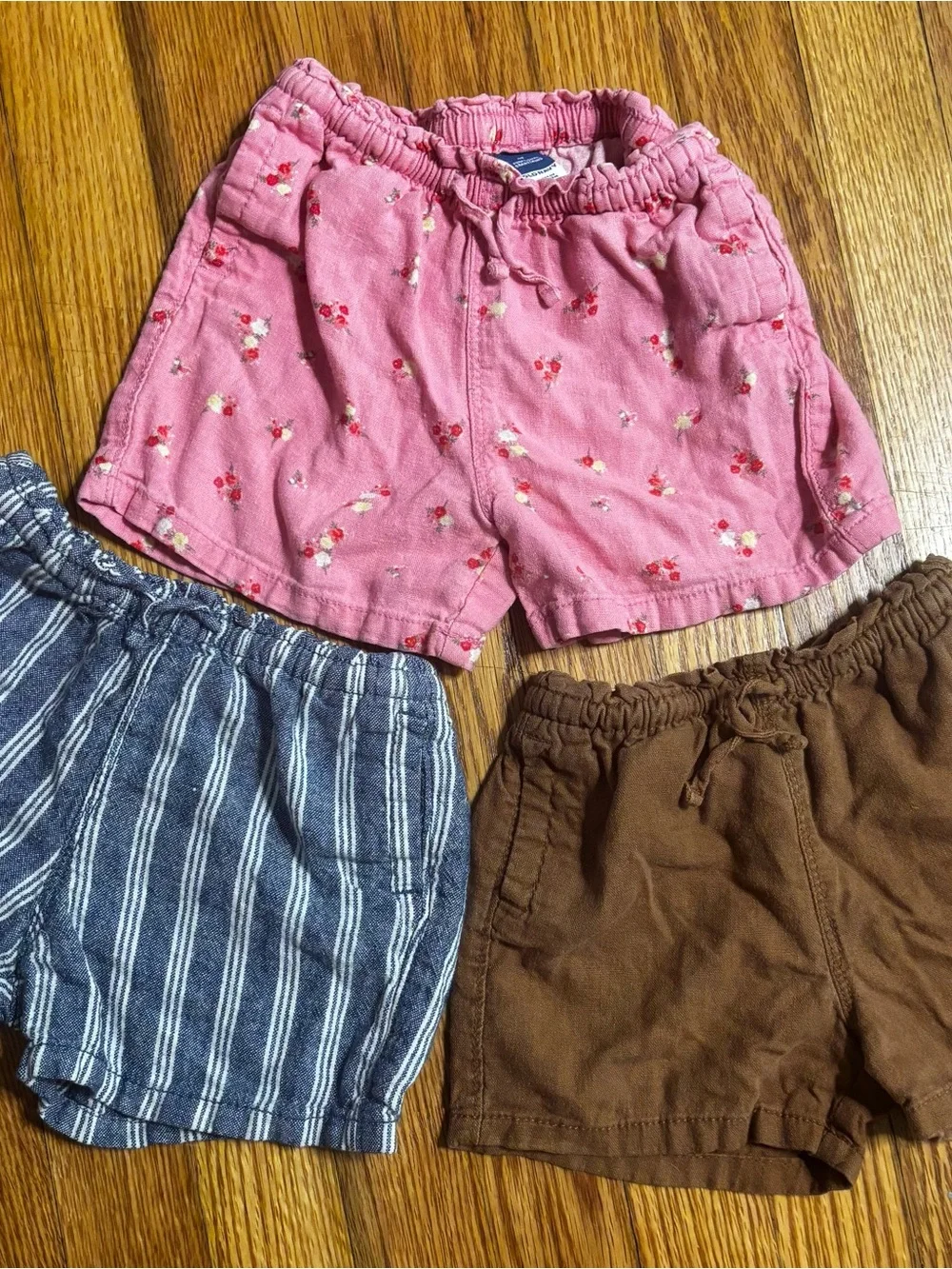 Pink Floral Elastic-Waist Kids Shorts - Brand Unspecified